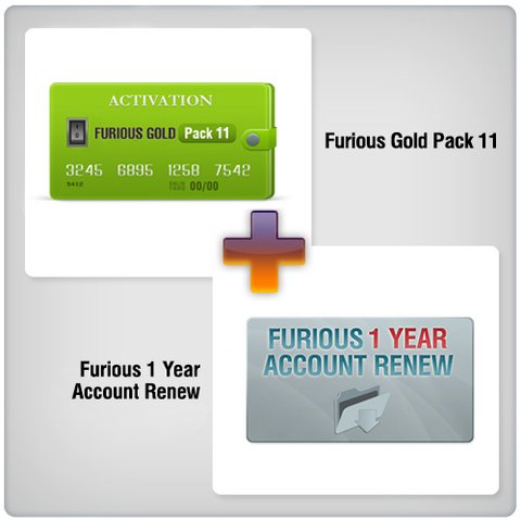 Продовження доступу в зону підтримки Furious на 1 рік + Furious Gold Pack 11