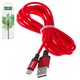 USB кабель Hoco X14, USB тип-A, micro-USB тип-B, 200 см, 2 A, червоний