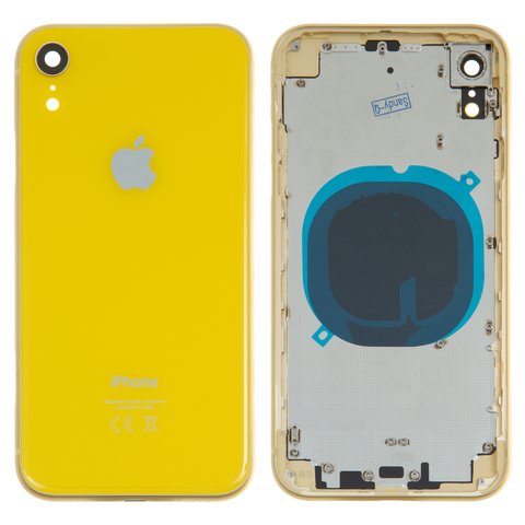 Корпус для iPhone XR, жовтий, з тримачем SIM карти, з боковими кнопками