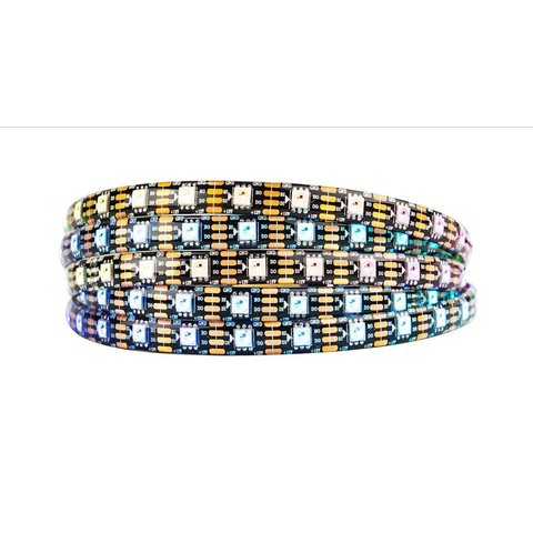 Светодиодная лента, IP65, RGB, SMD 5050, WS 2815, с управлением, черная, 12 В, 60 д м, 1 м