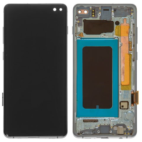 Дисплей для Samsung G975 Galaxy S10 Plus, зелений, з рамкою, Оригінал переклеєне скло 