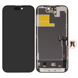 Дисплей для iPhone 14 Pro, черный, с рамкой, High Copy, без микросхемы, (AMOLED), GX OEM soft, 120Hz