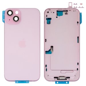Корпус для iPhone 15 Plus, рожевий, з тримачем SIM карти, з боковими кнопками, Original PRC , EU version