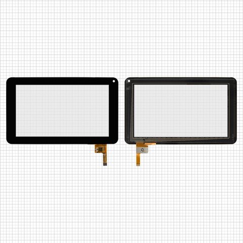 Cristal táctil puede usarse con China Tablet PC 7"; Cube U25GT, U26GT, negro, 186 mm, 12 pin, 111 mm, capacitivo, 7", #300 N3803B C00 V1.0