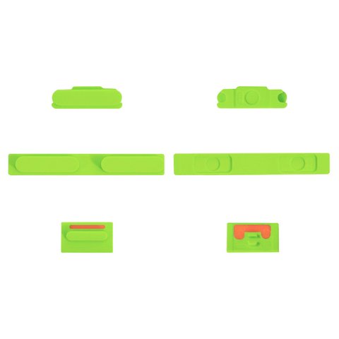 Housing Side Button Plastic compatible with Apple iPhone 5C, full set, green 
