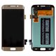 LCD compatible with Samsung G925F Galaxy S6 EDGE, (golden, without frame, original (change glass) )