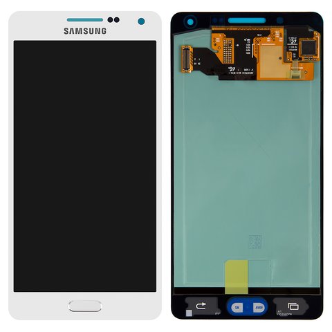 Pantalla LCD puede usarse con Samsung A500 Galaxy A5; Samsung, blanco, sin marco, Original, empaque industrial, #GH97 16679A