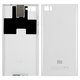 Housing Back Cover compatible with Xiaomi Mi 3, (white, with SIM card holder, with side button, TD-SCDMA)