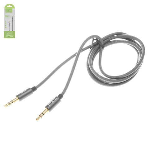 AUX cable Hoco UPA03, TRS 3.5 mm, 100 cm, gris, TRS 3.5 mm to TRS 3.5 mm, con revestimiento de nylon, #6957531051565