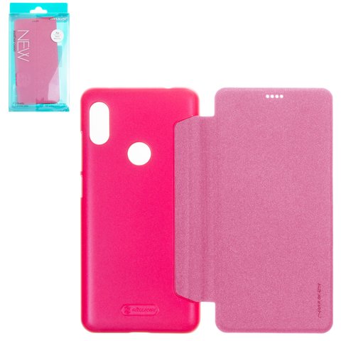 Case Nillkin Sparkle laser case compatible with Xiaomi Redmi Note 6 Pro, pink, flip, PU leather, plastic, M1806E7TG, M1806E7TH, M1806E7TI  #6902048167728