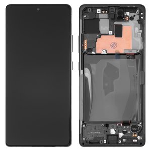 Pantalla LCD puede usarse con Samsung G770 Galaxy S10 Lite, negro, con marco, Original PRC 