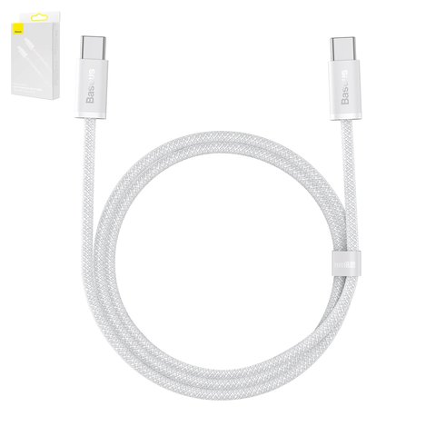 USB Cable Baseus Dynamic Series, 2xUSB type C, 100 cm, 100 W, white  #CALD000202