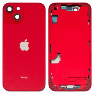 Housing compatible with iPhone 14, red, with SIM card holders, with side buttons, HC, red 