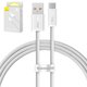 Cable USB Baseus Dynamic Series, USB tipo-A, USB tipo C, 100 cm, 100 W, blanco, #CALD000602