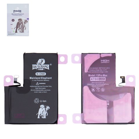 Battery Da Luxiang compatible with Apple iPhone 13 Pro Max, Li ion, 3.85 V, 4780 mAh, High Capacity, original IC 