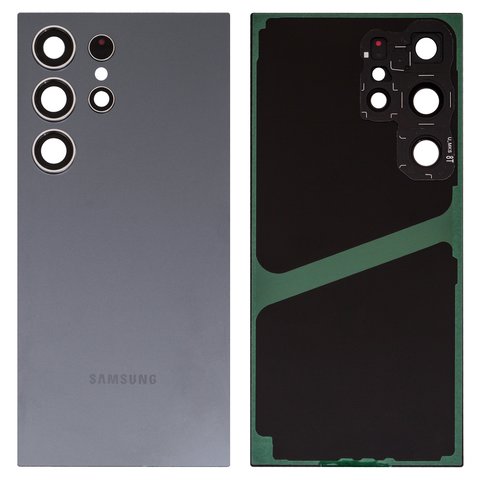 Housing Back Cover compatible with Samsung S928 Galaxy S24 Ultra, black, with camera lens, Original PRC , titanium black 