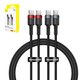 USB кабель Baseus Cafule, 2xUSB тип-C, 200 см, 100 Вт, черный, красный, в нейлоновой оплетке, 2 шт., #P10318306003-01