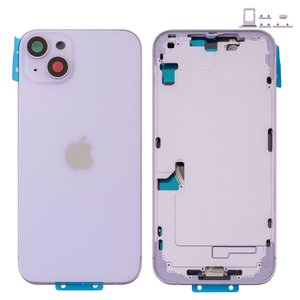 Housing compatible with iPhone 14 Plus, purple, with SIM card holders, with side buttons, Original PRC , EU Version, purple 