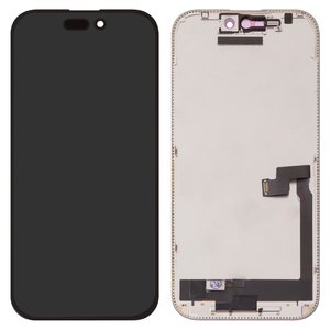LCD compatible with iPhone 16, black, with frame, without error, OLED  hard diagnosable, ZY OLED 