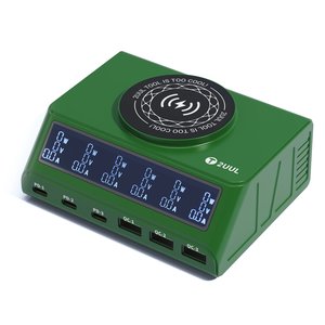 Сетевое зарядное устройство 2UUL PC11, 110 Вт, Quick Charge, Power Delivery PD , MagSafe, с беспроводной зарядкой, 6 портов
