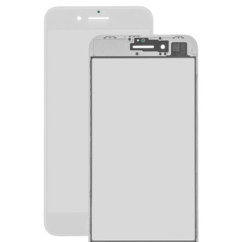 Housing Glass compatible with iPhone 8 Plus, with OCA film, with frames, white 