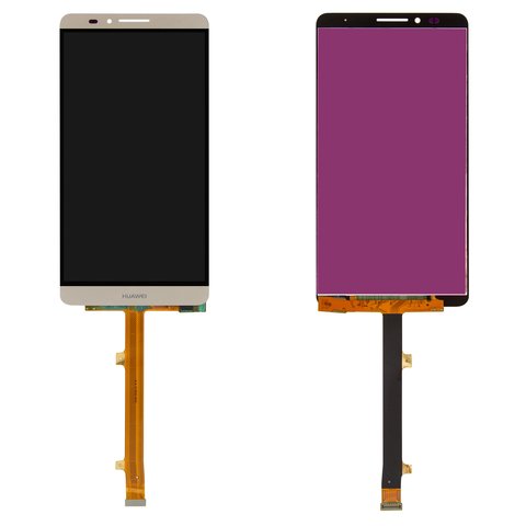 LCD compatible with Huawei Ascend Mate 7, golden, without frame, High Copy, JAZZ L09 