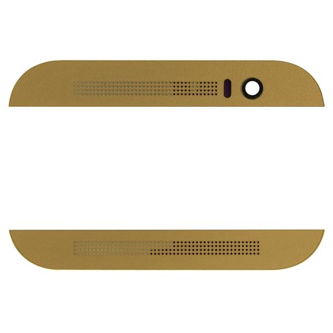 Top + Bottom Housing Panel compatible with HTC One M8, golden 