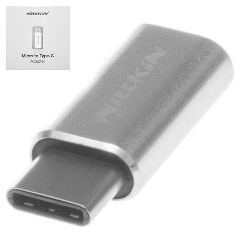 Adapter Nillkin, USB type C, micro USB type B, silver 