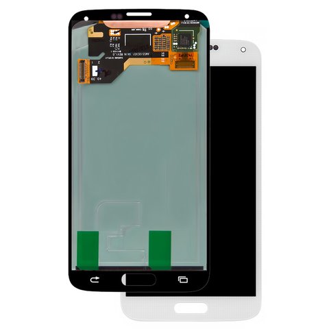 Pantalla LCD puede usarse con Samsung G900 Galaxy S5, blanco, sin marco, original vidrio reemplazado