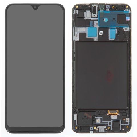 Pantalla LCD puede usarse con Samsung A205 Galaxy A20, A205F DS Galaxy A20, M107F DS Galaxy M10s, negro, con marco, Original, empaque industrial, #GH82 19571A GH82 19572A GH82 21250A