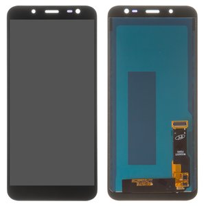 Pantalla LCD puede usarse con Samsung J600 Galaxy J6, negro, con ajuste de brillo, Best copy, sin marco, Copy, TFT 