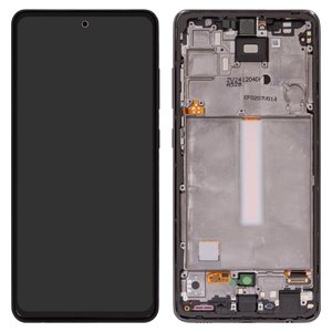 Pantalla LCD puede usarse con Samsung A528 Galaxy A52s 5G, negro, con marco, Original PRC 