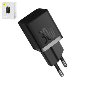 Adaptador de red Baseus GaN5, 30 W, Quick Charge, negro, 1 puerto, #CCGN070401