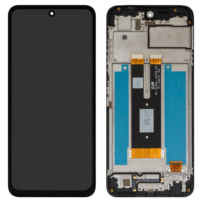 Pantalla LCD puede usarse con ZTE Nubia V60, negro, con marco