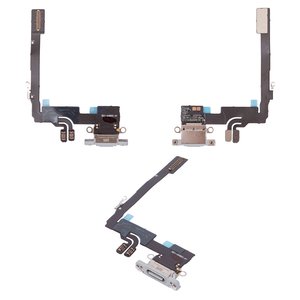 Cable flex puede usarse con iPhone 16 Pro, del conector de carga, blanco, con micrófono, HC, white titanium