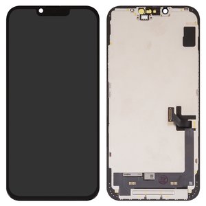 Pantalla LCD puede usarse con iPhone 14 Plus, negro, con marco, AAA, TFT , ZY, LTPS HD+