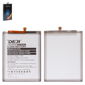 Batería Deji EB BA166ABY puede usarse con Samsung A165 Galaxy A16, A166 Galaxy A16 5G, A175 Galaxy A17 4G, A176 Galaxy A17 5G, A266 Galaxy A26, Li ion, 3.88 V, 5000 mAh