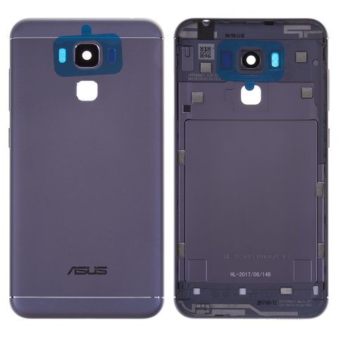Задня панель корпуса для Asus Zenfone 3 Max ZC553KL  5.5", чорна, з боковою кнопкою