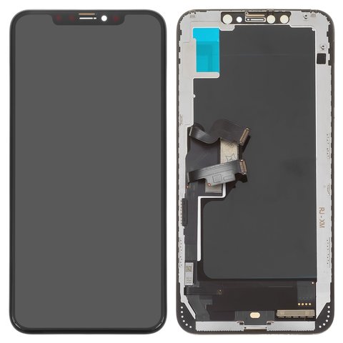 Дисплей для Apple iPhone XS Max, чорний, з рамкою, копія, Tianma, TFT 
