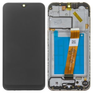 Дисплей для Samsung A015 Galaxy A01, A015F Galaxy A01, черный, с рамкой, Original PRC , с узким коннектором