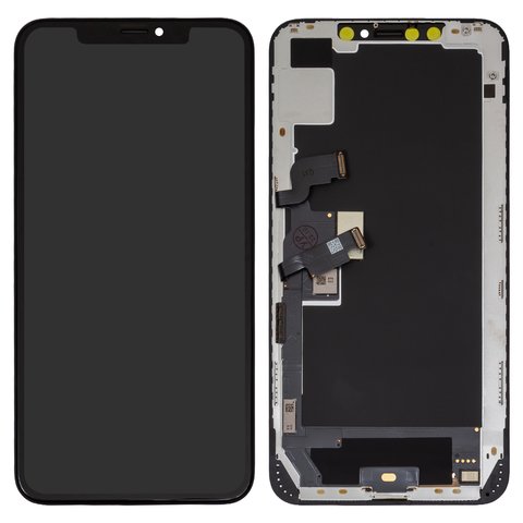 Дисплей для iPhone XS Max, чорний, із сенсорним екраном, з рамкою, OLED , HC