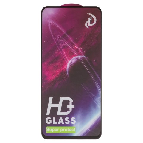 Захисне скло All Spares для Realme C65 4G, C65 5G, сумісне з чохлом, Full Glue, чорний, шар клею нанесений по всій поверхні