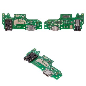 Шлейф для Tecno Pop 4 Pro BC3 , коннектора наушников, коннектора зарядки, с микрофоном, с компонентами, Сopy, плата зарядки