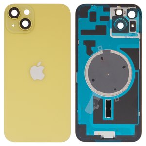 Задняя панель корпуса для iPhone 14 Plus, желтая, со стеклом камеры, HC, yellow