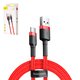 USB кабель Baseus Cafule, USB тип-C, USB тип-A, 300 см, 2 A, червоний, в нейлоновому обплетенні, #CATKLF-U09