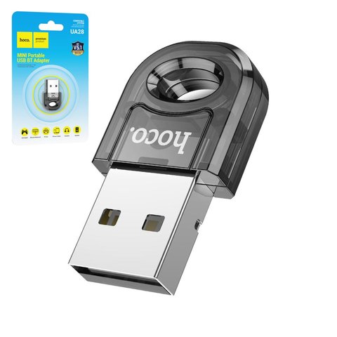 Bluetooth адаптер Hoco UA28, USB тип A, чорний, bluetooth 5.1, #6942007618335