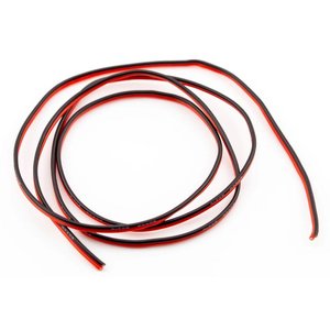 Провод двойной в силиконовой изоляции 20AWG, 0,52 мм², 1 м, черный, красный